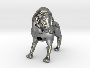Lion in Fine Detail Polished Silver
