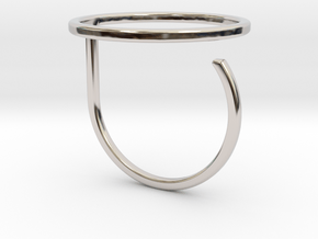 Circle ring shape. in Rhodium Plated Brass