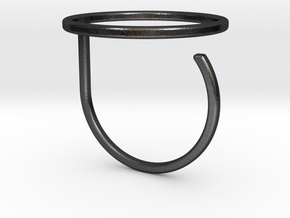 Circle ring shape. in Polished and Bronzed Black Steel
