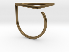 Triangle ring shape. in Polished Bronze