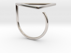 Triangle ring shape. in Rhodium Plated Brass