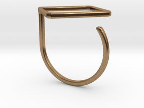 Rhombus ring shape. in Natural Brass