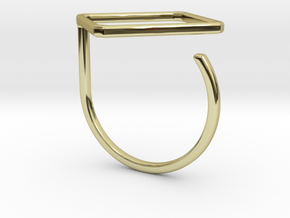 Rhombus ring shape. in 18k Gold Plated Brass