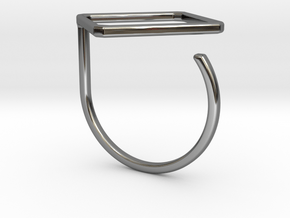Rhombus ring shape. in Fine Detail Polished Silver