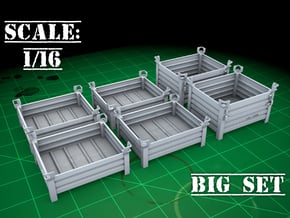 Stackable container (type 1&3 (big set) 1/16) in Smooth Fine Detail Plastic