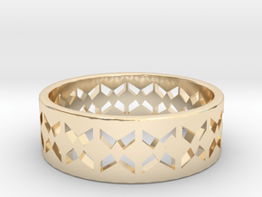 Inverse Echelon Ring Size 6 in 14K Yellow Gold