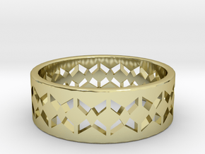 Inverse Echelon Ring Size 5 in 18k Gold Plated Brass