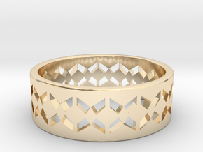 Inverse Echelon Ring Size 5 in 14K Yellow Gold
