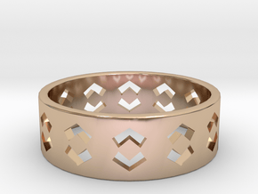 Echelon Ring Size 6 in 14k Rose Gold Plated Brass