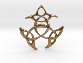 Tribal Tattoo Pendant #2 in Natural Brass