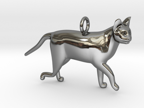 Cat in Fine Detail Polished Silver