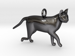 Cat in Polished and Bronzed Black Steel