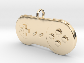 Super Nintendo Controller pendant in 14k Gold Plated Brass