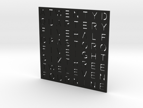 Timesquare Wordclock faceplate (Helvetica font) in Black Natural Versatile Plastic