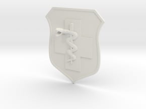 5x5.6 inch MEDIC BADGE in White Natural Versatile Plastic