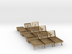 Poolside Chairs (9x), 1:48 dollhouse / O scale   in Polished Gold Steel