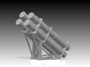 Harpoon missile launcher 4 pod pair 1/144 in Tan Fine Detail Plastic