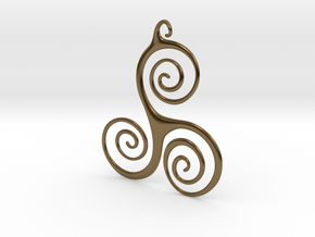 Three Waves Pendant in Polished Bronze