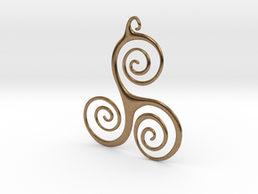 Three Waves Pendant in Natural Brass