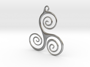 Three Waves Pendant in Natural Silver
