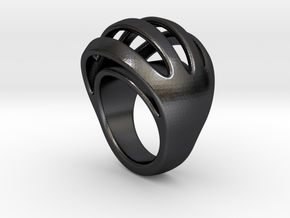 RING CRAZY 30 - ITALIAN SIZE 30  in Polished and Bronzed Black Steel