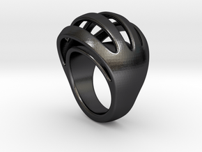 RING CRAZY 32 - ITALIAN SIZE 32  in Polished and Bronzed Black Steel