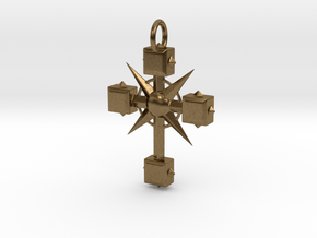 Pendant Cross And Spikes 01 - MCDStudios in Natural Bronze