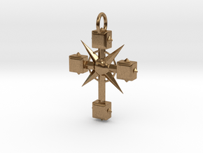 Pendant Cross And Spikes 01 - MCDStudios in Natural Brass