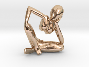 Small African Sculpture in 14k Rose Gold Plated Brass
