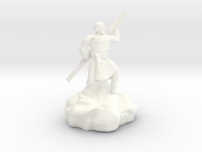 Halfling Ninja With Staff in White Processed Versatile Plastic