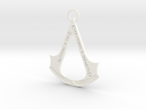 Assassin's creed logo-bottle opener (with ring) in White Processed Versatile Plastic