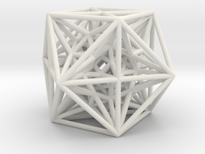 Inversion of Cuboctahedra-2.8" in White Natural Versatile Plastic