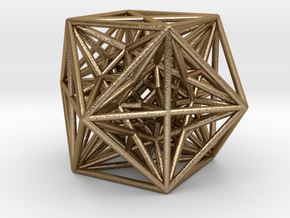 Inversion of Cuboctahedra-2.8" in Polished Gold Steel