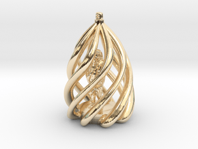 Swirl Ornament in 14k Gold Plated Brass