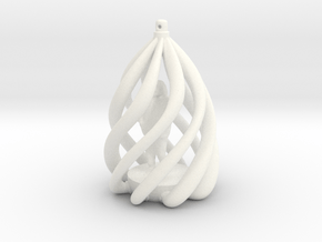Swirl Ornament in White Processed Versatile Plastic