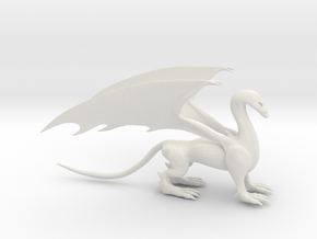 Dragon with wings in White Natural Versatile Plastic