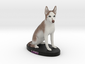 Custom Dog Figurine - Loki in Full Color Sandstone
