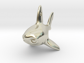 Samuel the shark pendant V2 in 14k White Gold