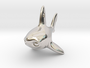 Samuel the shark pendant V2 in Platinum