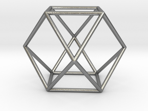 Vector Equilibrium - Cuboctahedron 40mm Sacred Geo in Natural Silver