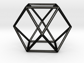 Vector Equilibrium - Cuboctahedron 40mm Sacred Geo in Matte Black Steel