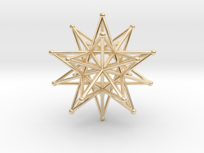 Stellated Icosahedron 40mm Sacred Geometry in 14k Gold Plated Brass