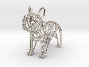 French Bulldog Bottle Opener Keychain in Rhodium Plated Brass