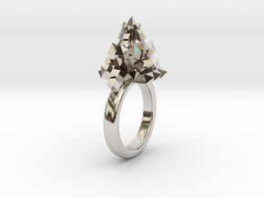 Crystal Ring 9.5 in Rhodium Plated Brass