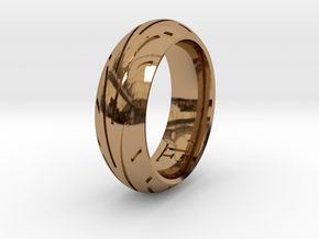 Motorcycle Tire Ring in Polished Brass: 9.5 / 60.25