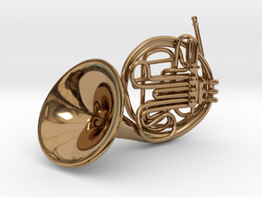 French Horn Pendant in Polished Brass
