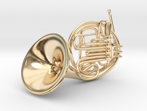 French Horn Pendant in 14K Yellow Gold