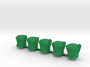 5 x Scots Hat in Green Processed Versatile Plastic
