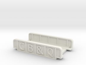 CB&Q N SCALE in White Natural Versatile Plastic