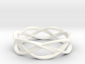Weave Ring (Large) in White Processed Versatile Plastic